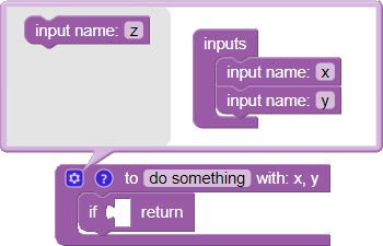 Create Function without Return Input and with Value Inputs