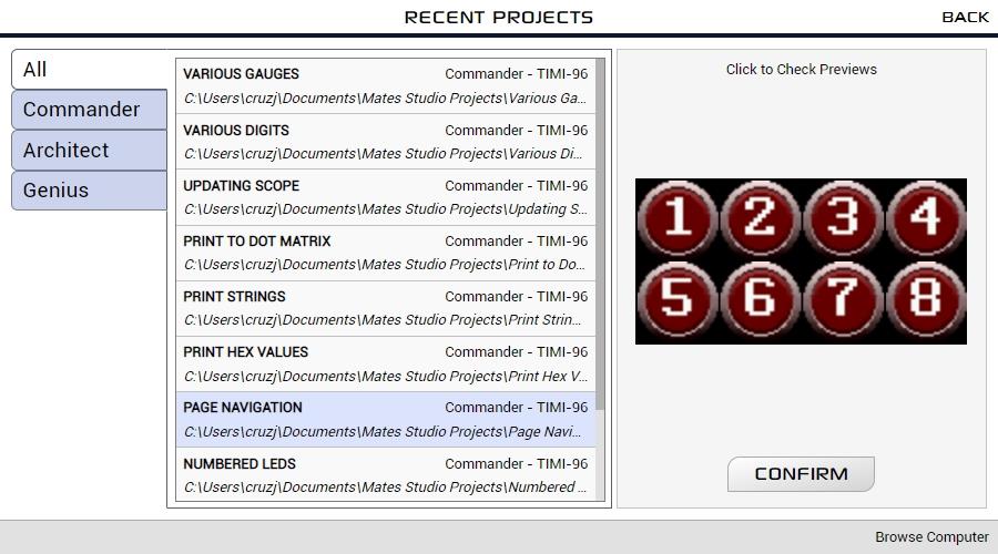 Browse Project Pages